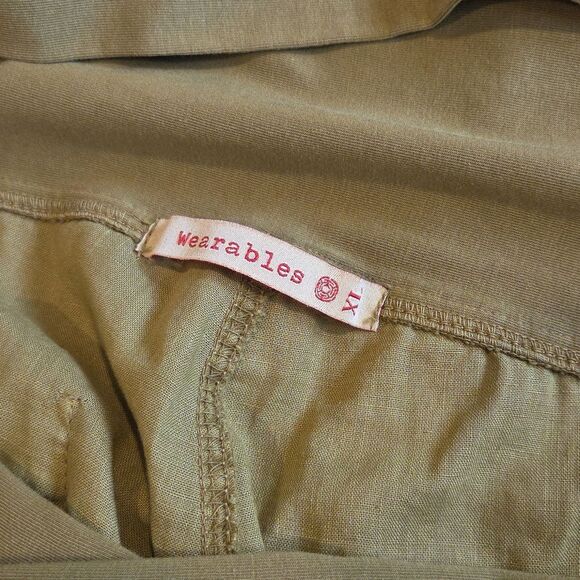 Wearables Wide Leg Linen Blend, Green XL - Picture 6 of 12